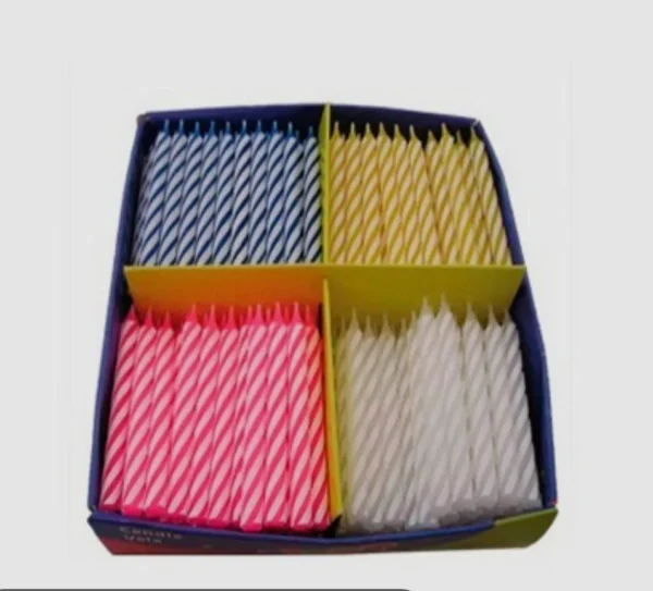 VELA CUMPLEAÑERA DE COLORES / 1X250 UND